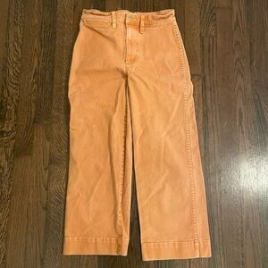 Madewell salmon colored wide leg pants